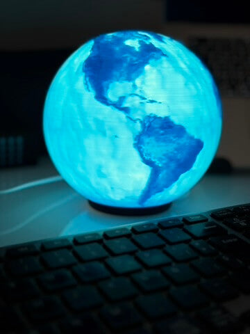 Lámpara Planeta Tierra 3D — Luz LED